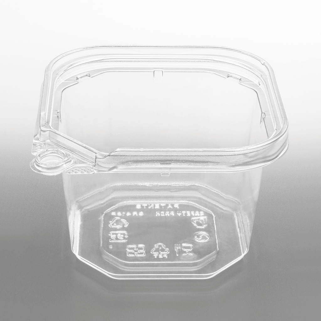 [400 ct] 16 oz PET Tamper Resistant Square Container, Clear