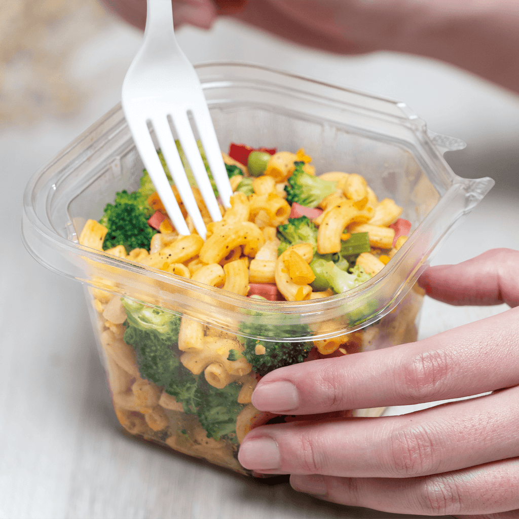 [400 ct] 16 oz PET Tamper Resistant Square Container, Clear