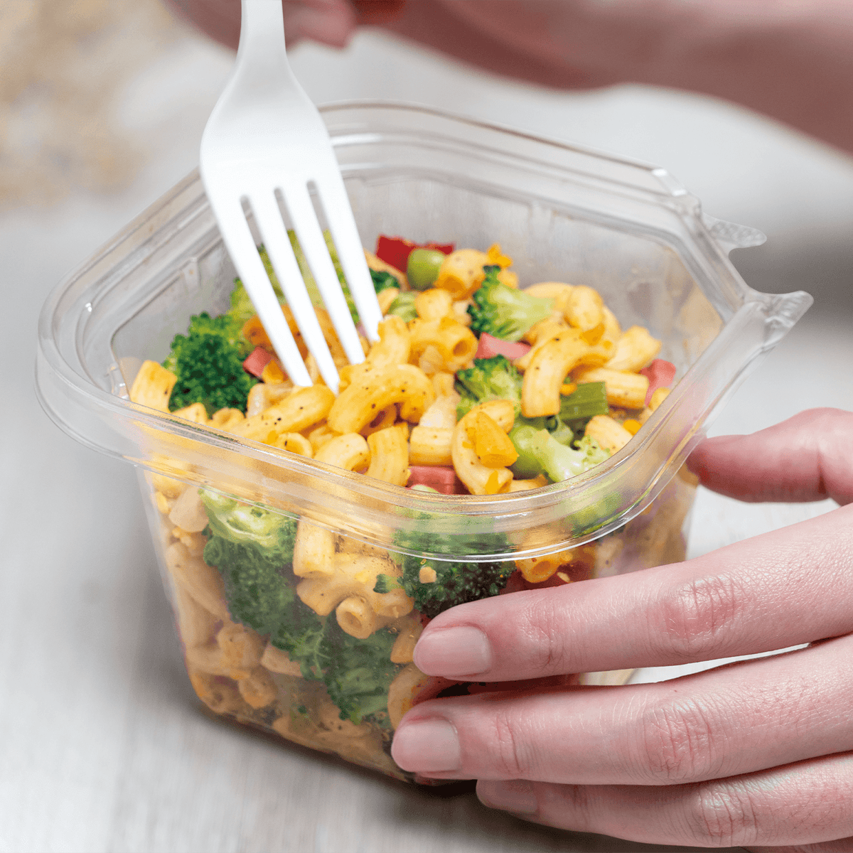 [400 ct] 16 oz PET Tamper Resistant Square Container, Clear