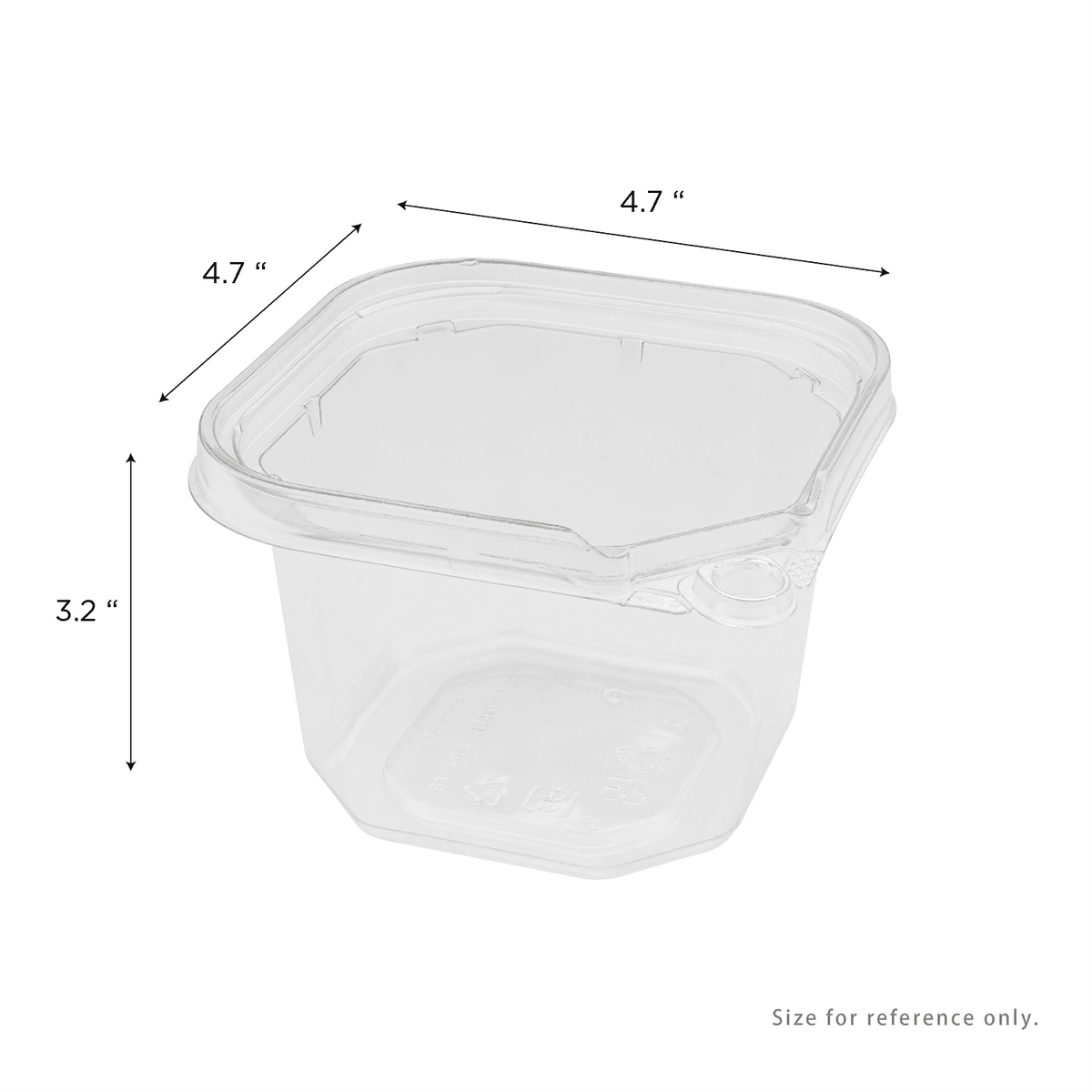 [400 ct] 16 oz PET Tamper Resistant Square Container, Clear