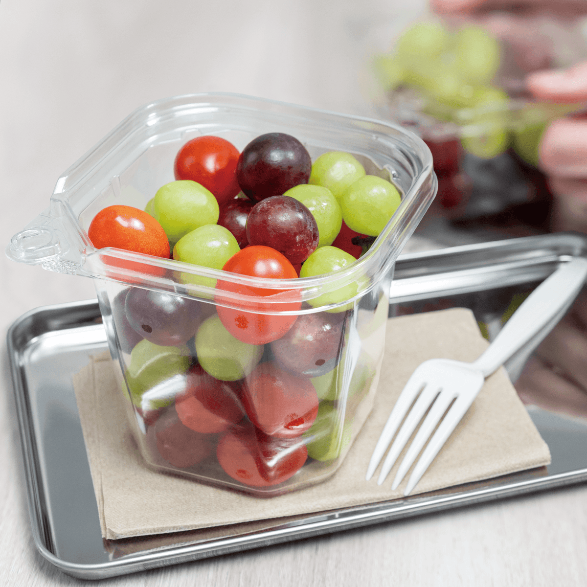 [400 ct] 24 oz PET Tamper Resistant Square Container, Clear