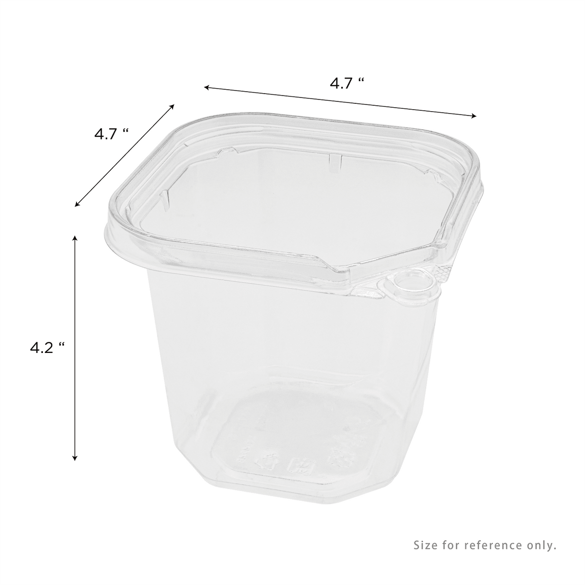 [400 ct] 24 oz PET Tamper Resistant Square Container, Clear