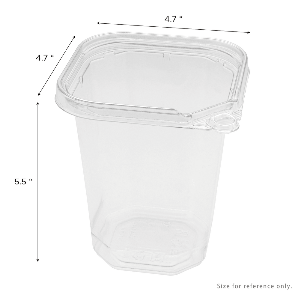 [400 ct] 32 oz PET Tamper Resistant Square Container, Clear