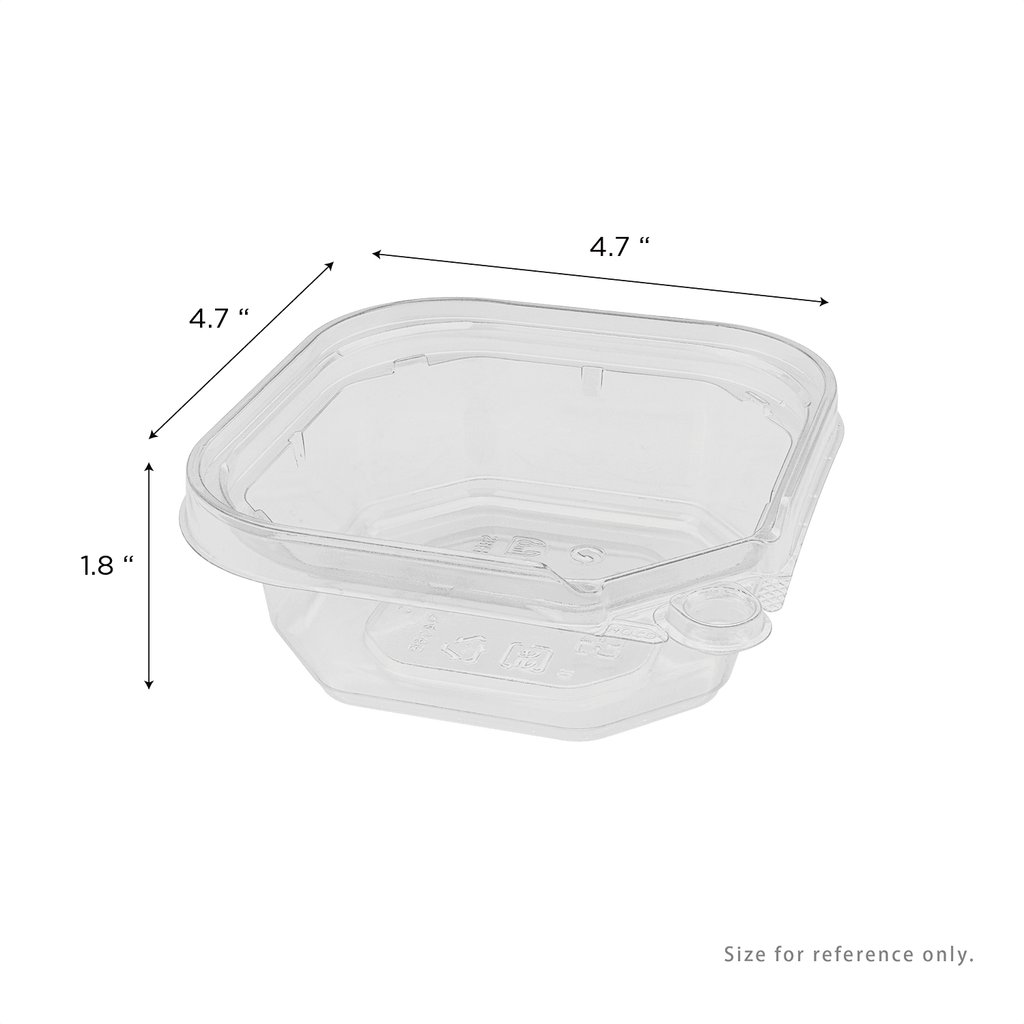 [400 ct] 8 oz PET Tamper Resistant Square Container, Clear