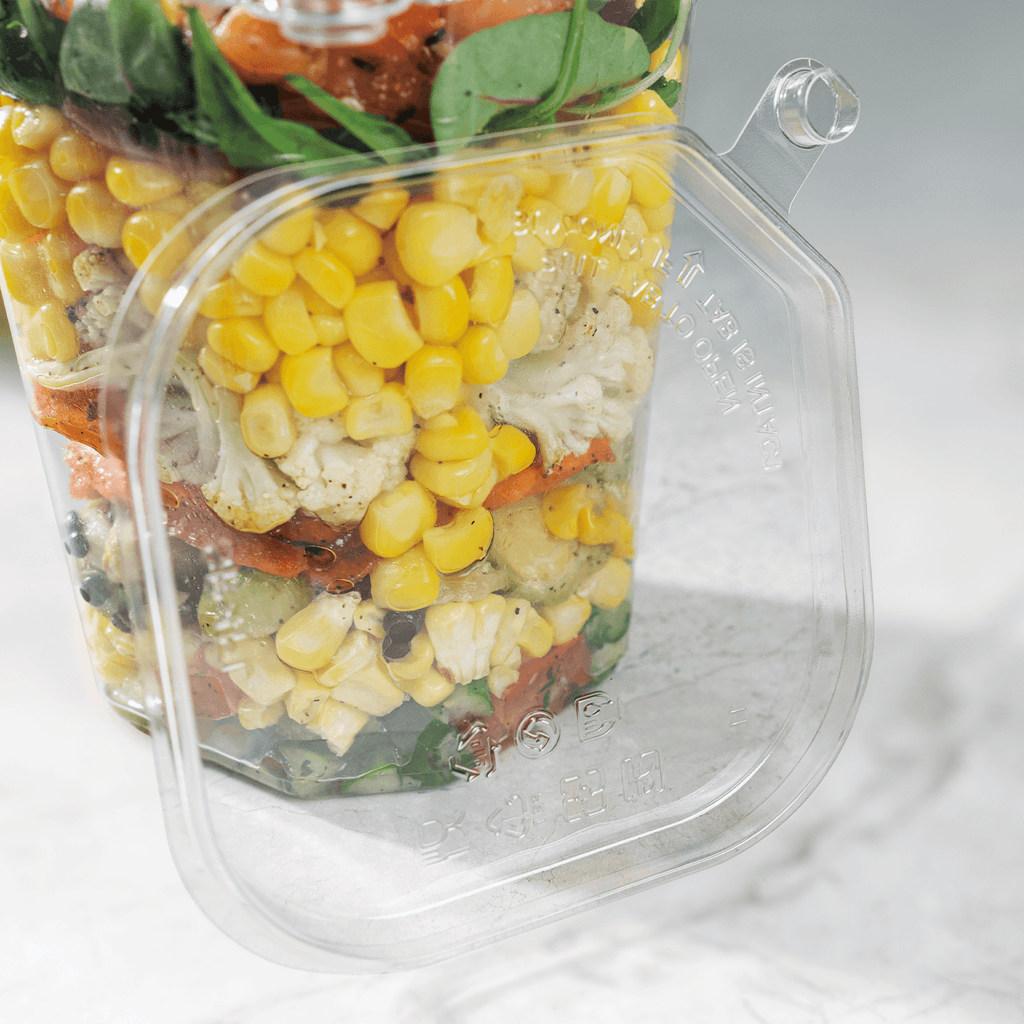 [400 ct] 109 mm PET Flat Lid for 8-32 oz PET Tamper Resistant Square Container, Clear