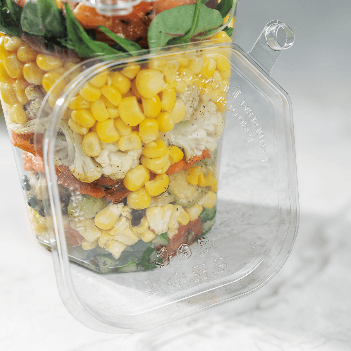 [400 ct] 109 mm PET Flat Lid for 8-32 oz PET Tamper Resistant Square Container, Clear