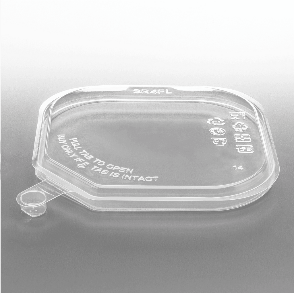 [400 ct] 109 mm PET Flat Lid for 8-32 oz PET Tamper Resistant Square Container, Clear