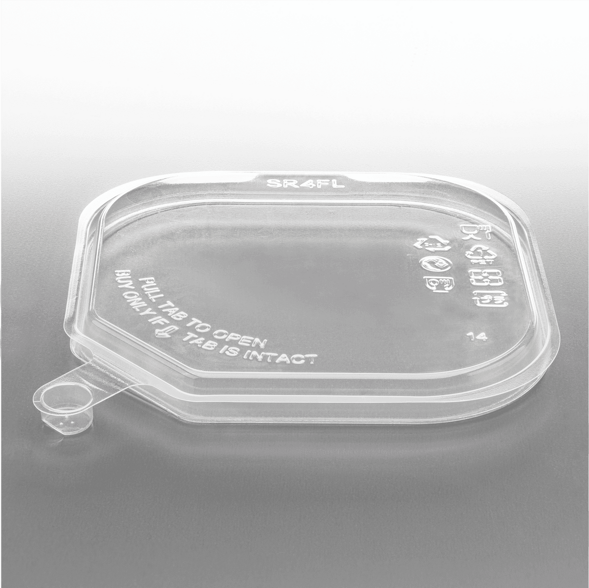 [400 ct] 109 mm PET Flat Lid for 8-32 oz PET Tamper Resistant Square Container, Clear