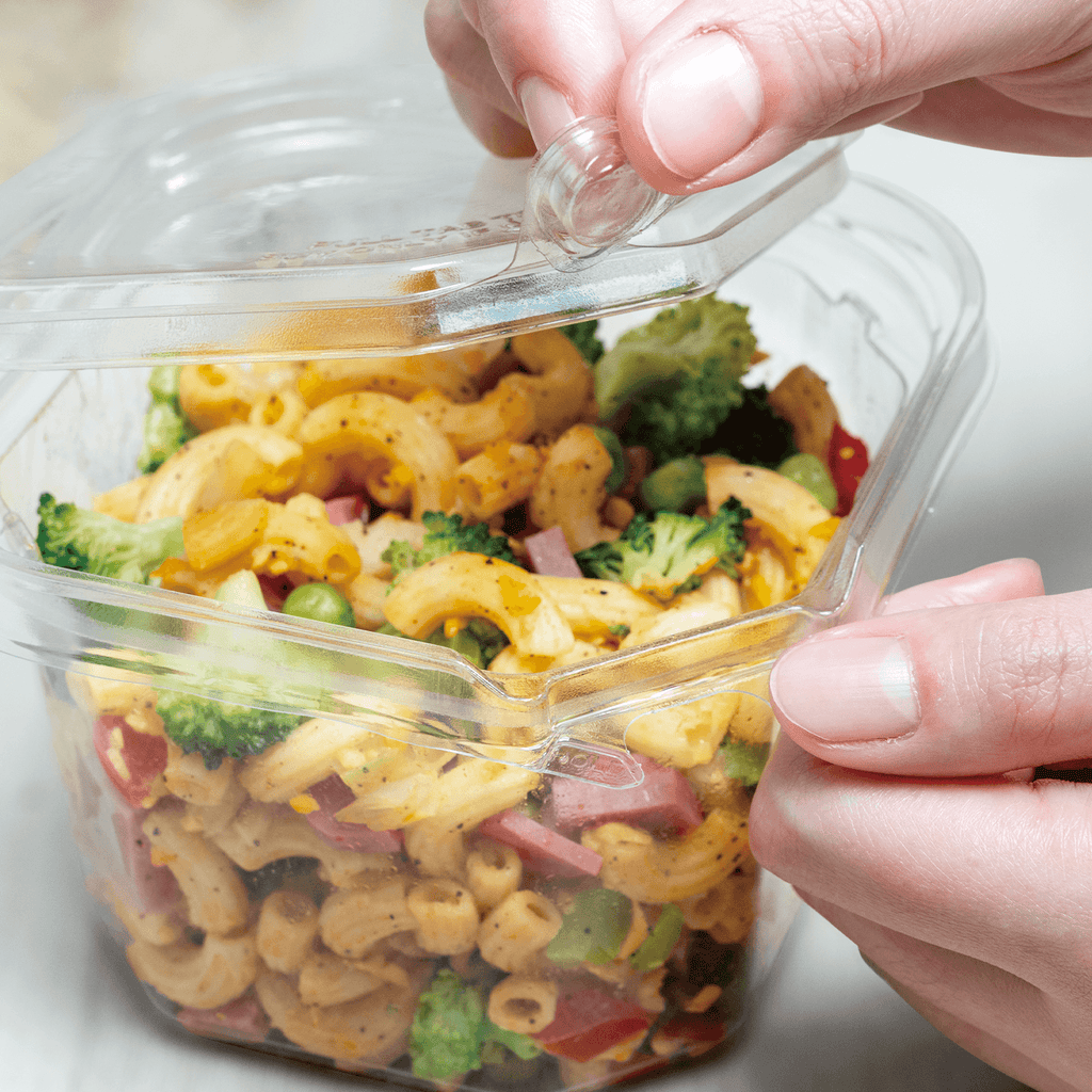 [400 ct] 109 mm PET Flat Lid for 8-32 oz PET Tamper Resistant Square Container, Clear