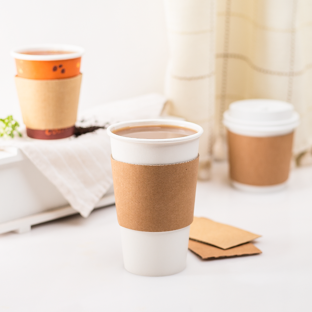 [1,000 ct] 8 oz Traditional Coffee Cup Sleeves, Kraft