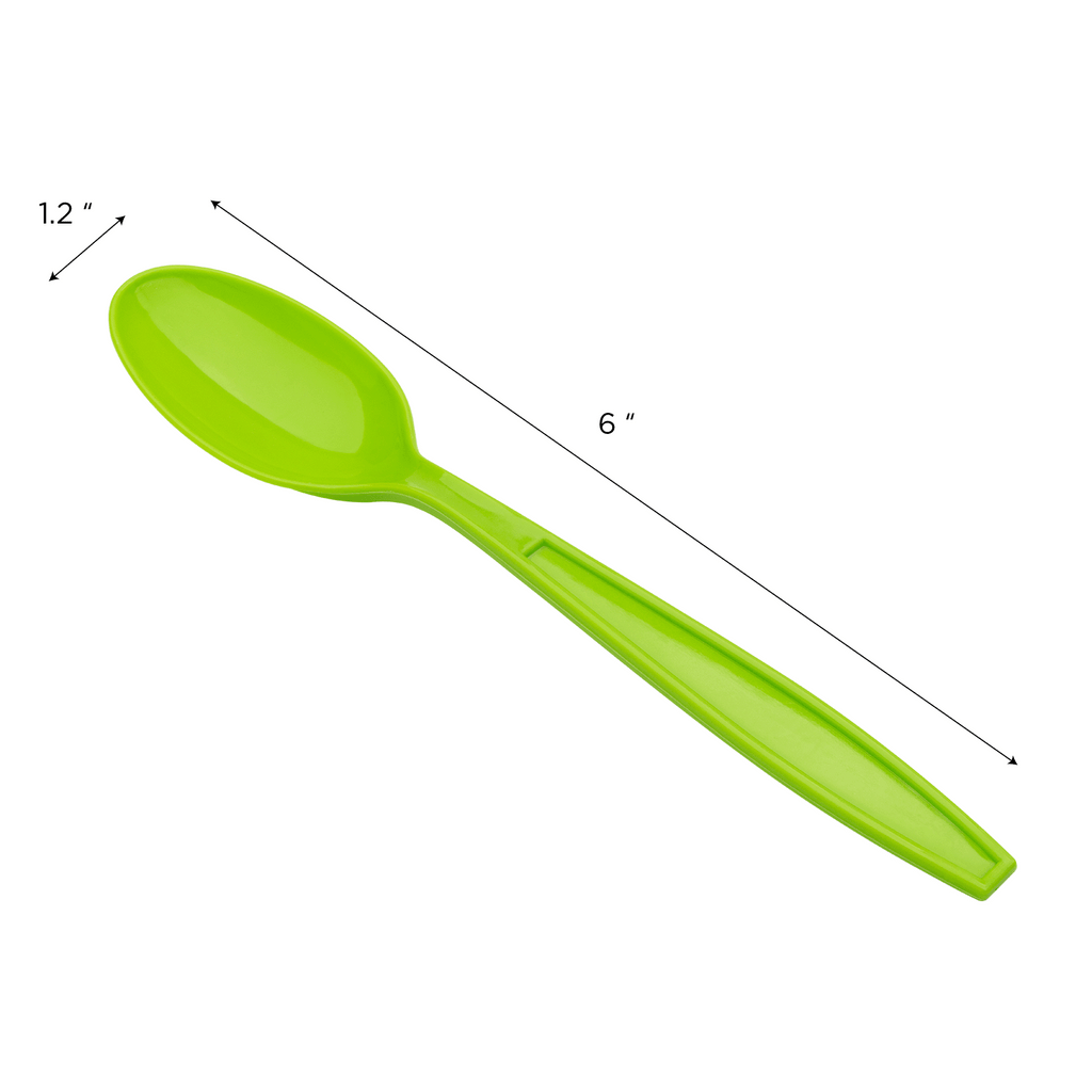 [1,000 ct] PP Plastic Extra Heavy Weight Tea Spoons, Green