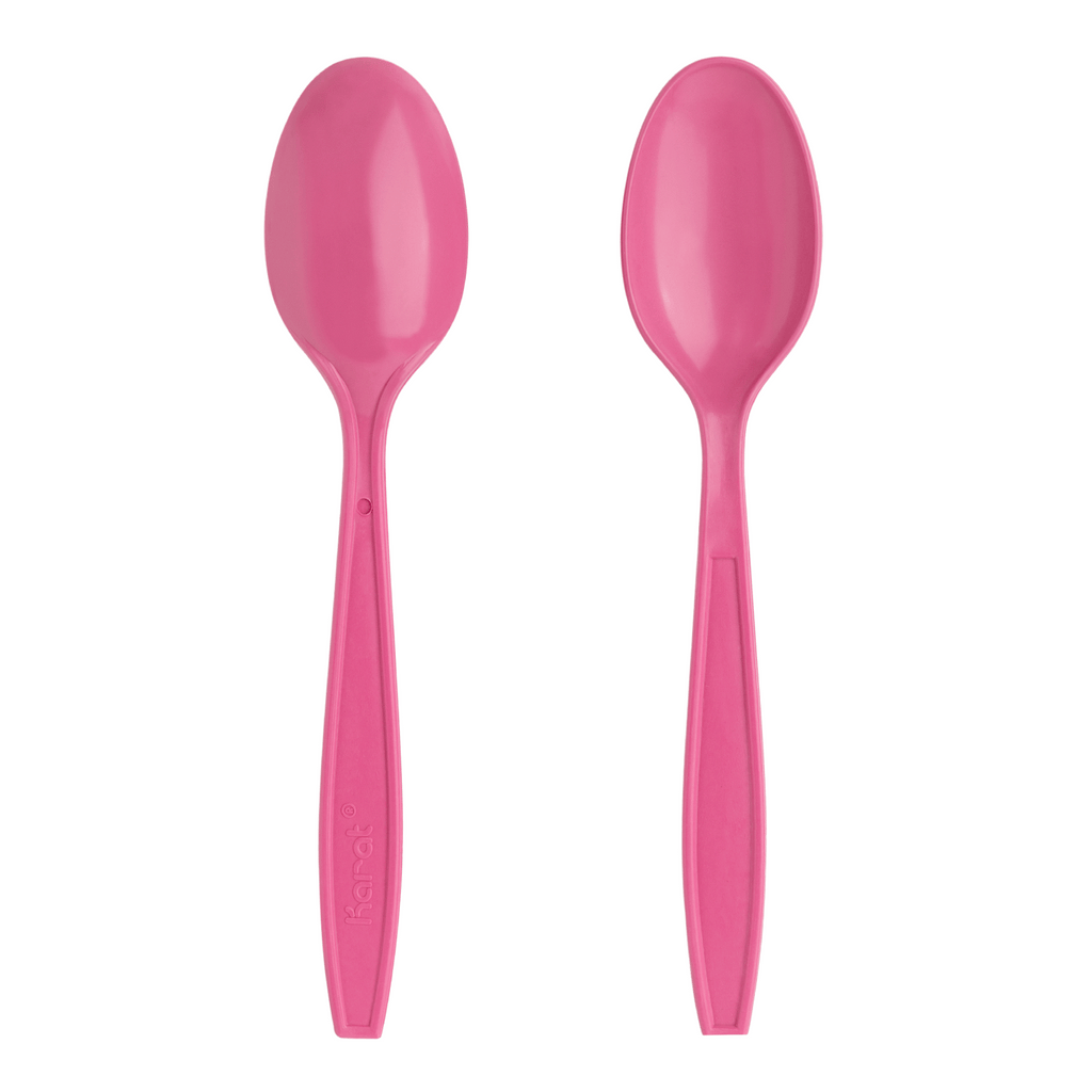 [1,000 ct] PP Plastic Extra Heavy Weight Tea Spoons, Pink