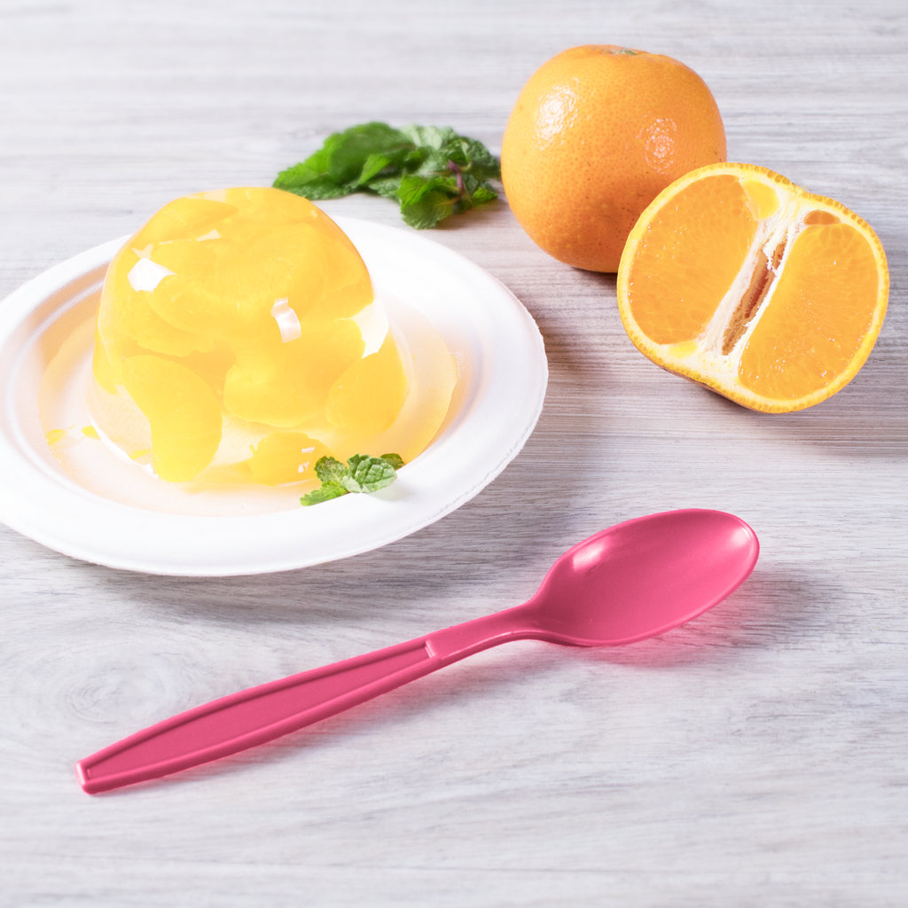 [1,000 ct] PP Plastic Extra Heavy Weight Tea Spoons, Pink