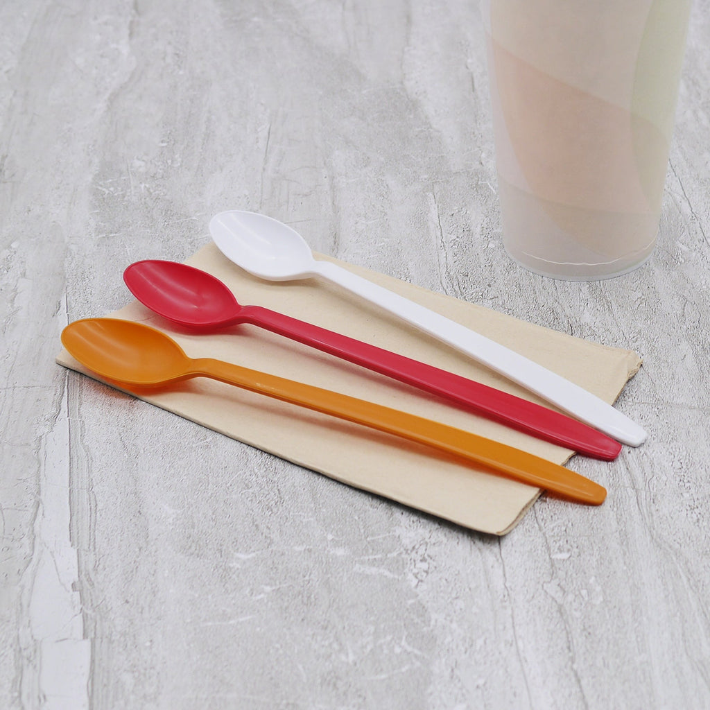 [1,000 ct] PP Plastic Heavy Weight Soda Spoons, Orange