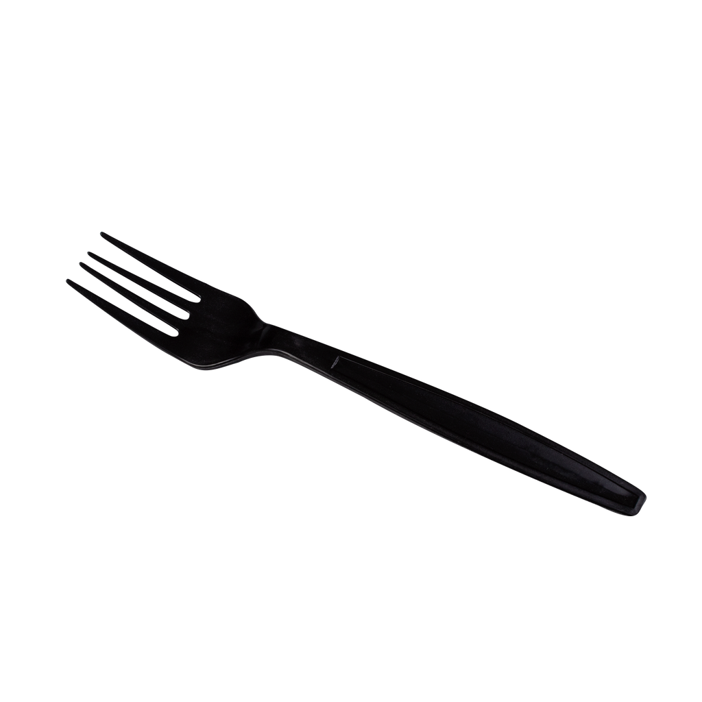 [1,000 ct] PP Plastic Heavy Weight Forks Wrapped, Black