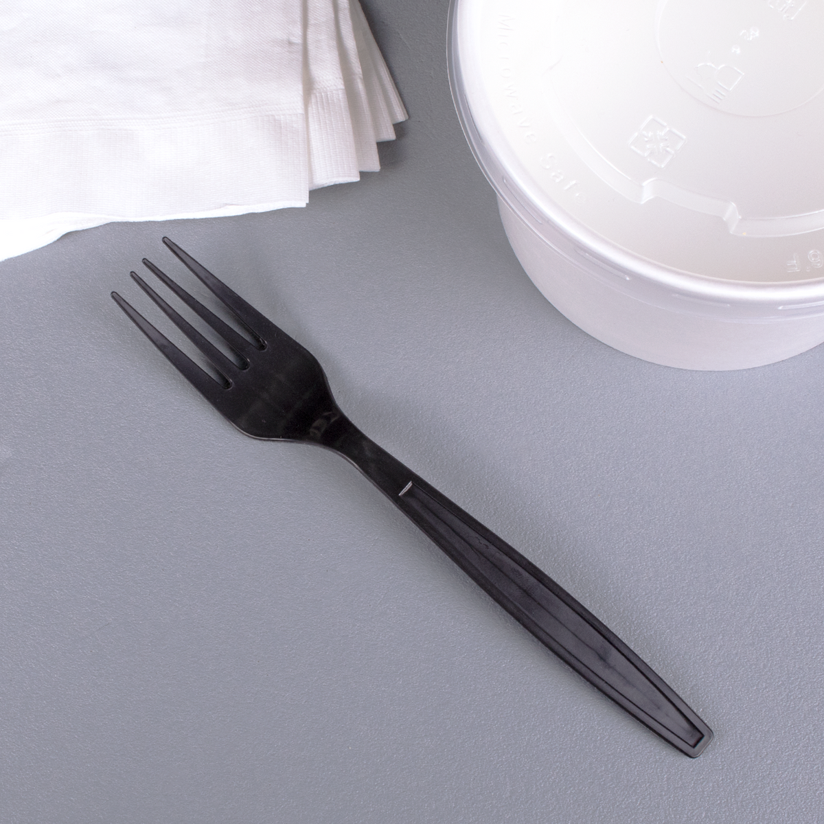 [1,000 ct] PP Plastic Heavy Weight Forks Wrapped, Black