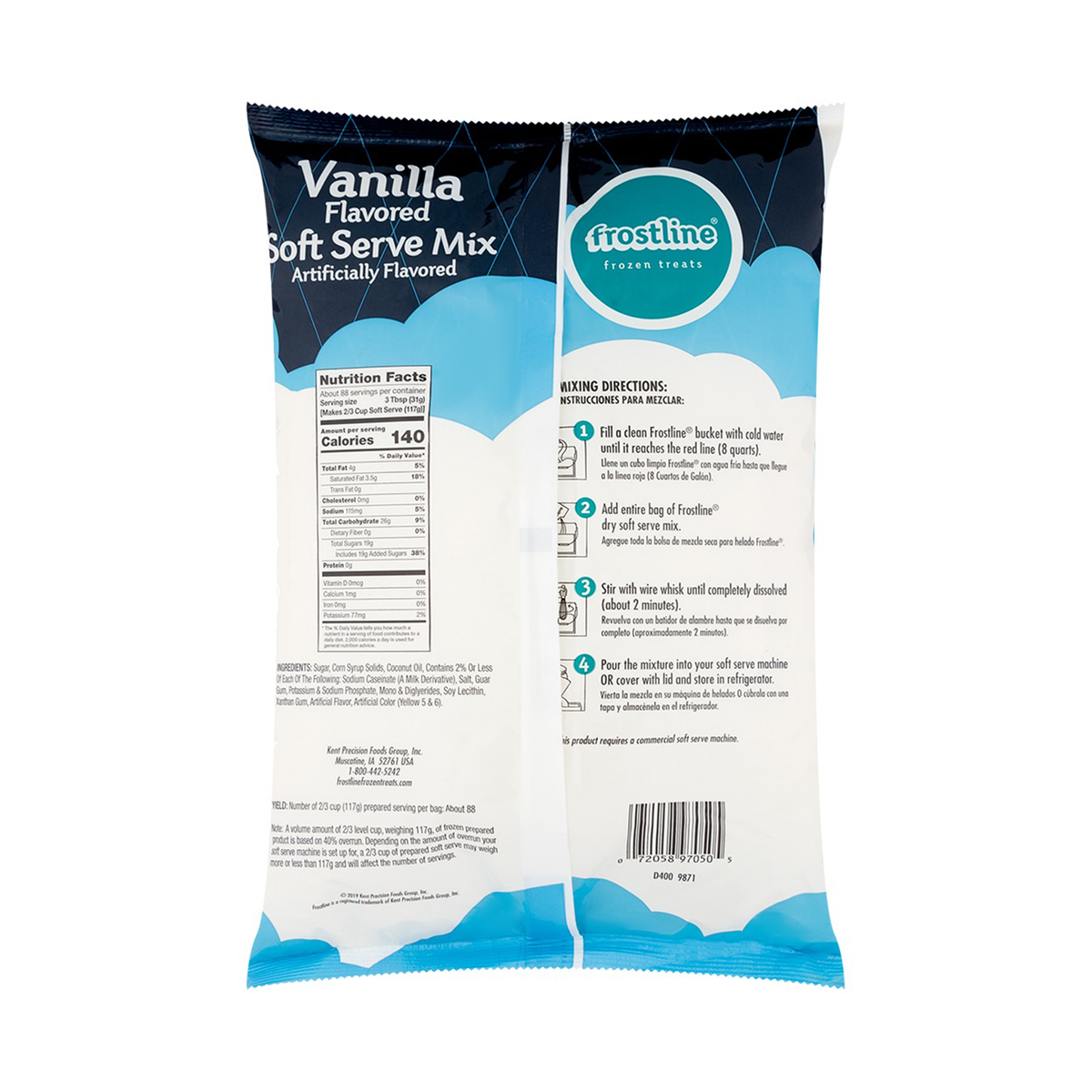 Frostline Vanilla Soft Serve Mix - Bag (6 lbs)