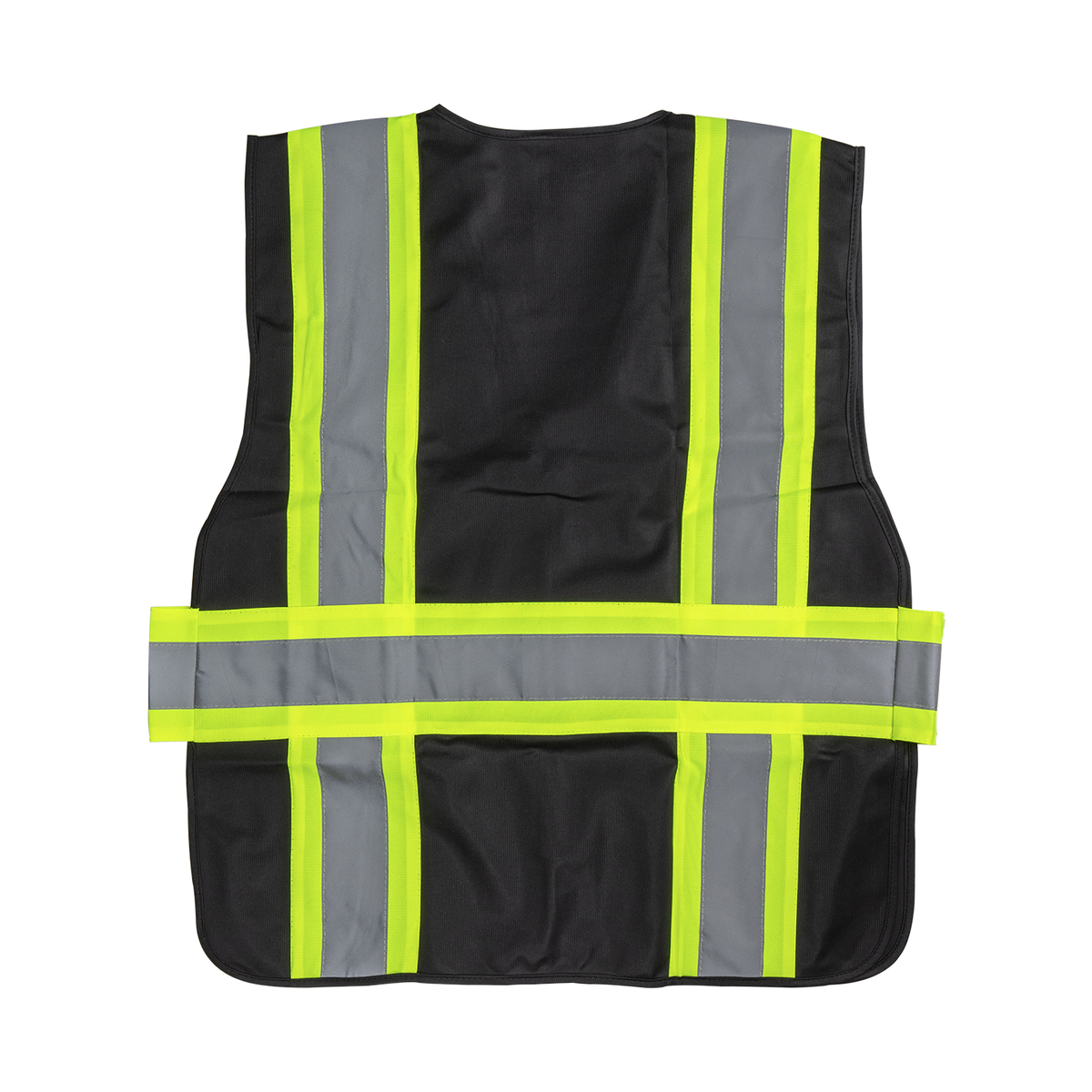 High Visibility Reflective Safety Vest with Zipper Fastening (Black), Large - 1 pc