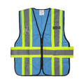 High Visibility Reflective Safety Vest with Zipper Fastening (Blue), Large - 1 pc