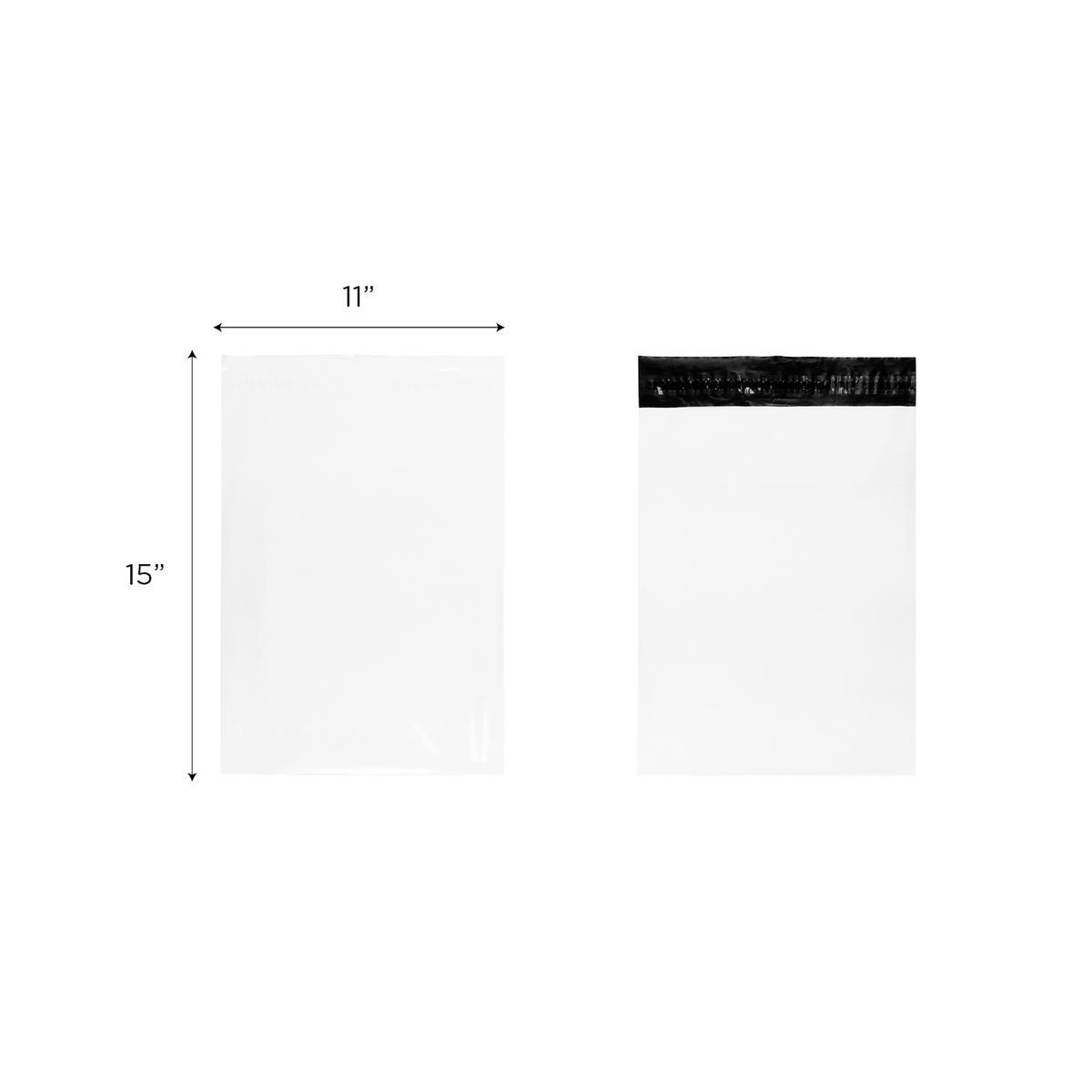 [500 ct] 11''x15'' Poly Mailers with Tamper-Evident Adhesive Closure, White