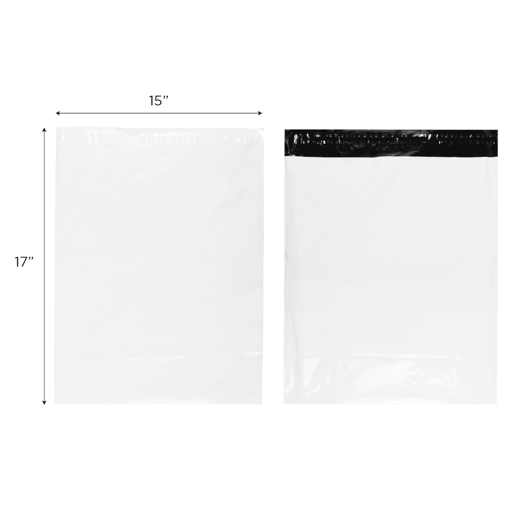 [500 ct] 15.75''x17.33" Poly Mailers with Tamper-Evident Adhesive Closure, White