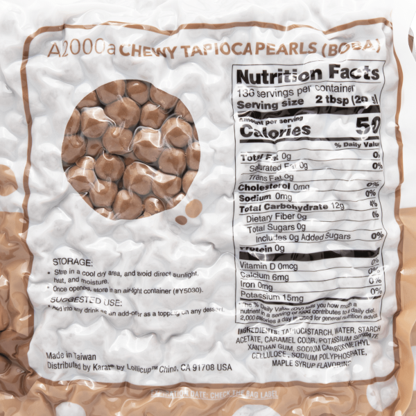 Chewy Tapioca Pearls (Boba) - Bag (6 lbs)