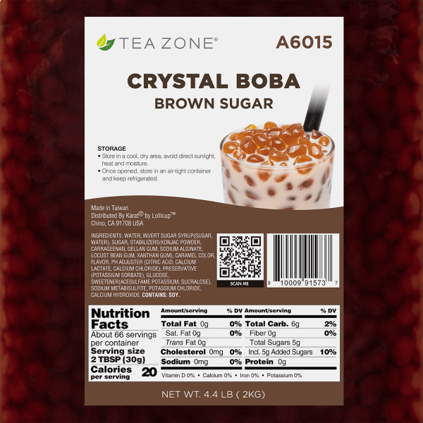 Crystal Boba, Brown Sugar - Case of 6 bags