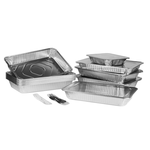 [50 ct] Aluminum Foil Steam Table Pan Lids, Full Size