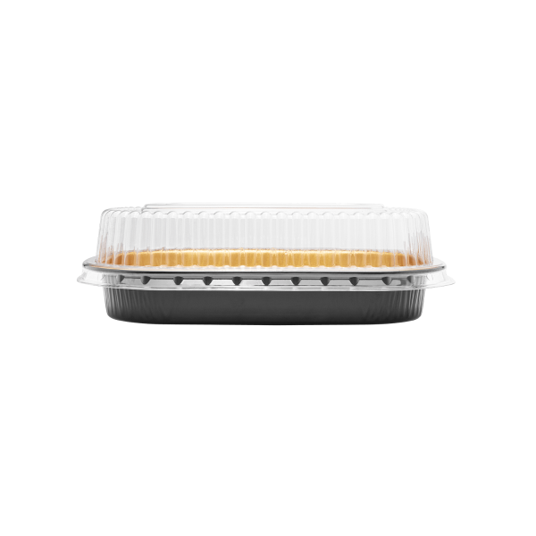 [100 sets] 24 oz Black and Gold Aluminum Pans with PET Dome Lids
