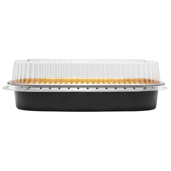 [50 sets] 72 oz Black and Gold Aluminum Pans with PET Dome Lids