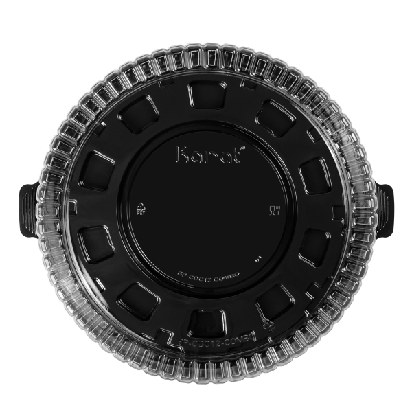 [50 sets] 12" PET Cake Display Containers with Clear Dome Lid