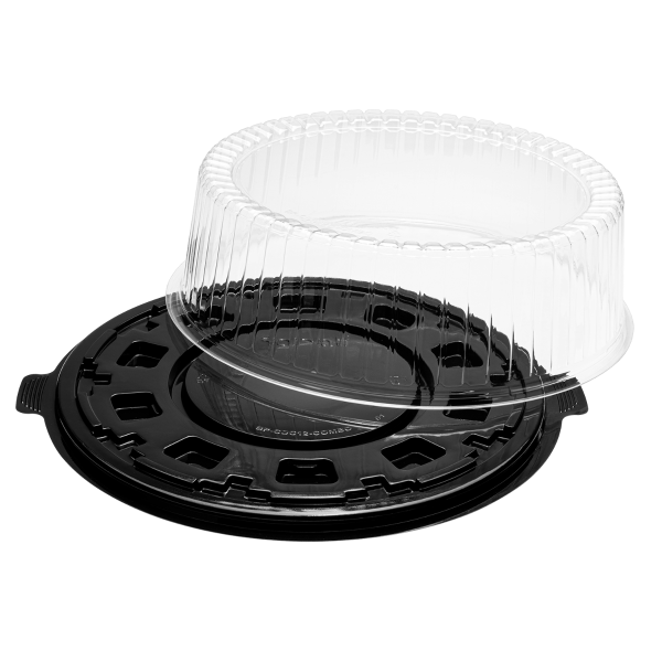 [50 sets] 12" PET Cake Display Containers with Clear Dome Lid