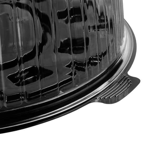 [50 sets] 12" PET Cake Display Containers with Clear Dome Lid