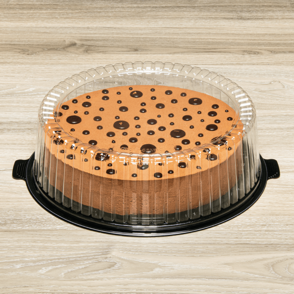 [50 sets] 12" PET Cake Display Containers with Clear Dome Lid