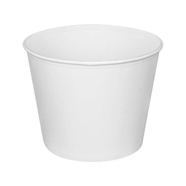 [150 sets] 130 oz Paper Food Buckets with Lids | 215 mm