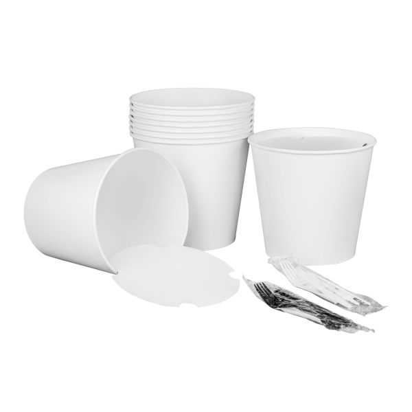 [150 sets] 170 oz Paper Food Buckets with Lids | 223 mm
