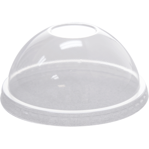 [1,000 pcs] Plastic Dome Cup Lids | No Hole | PET | 92 mm | Clear