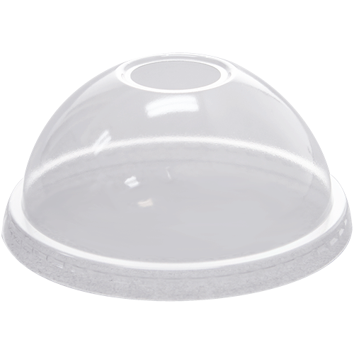 [1,000 pcs] Plastic Dome Cup Lids | 92 mm | PET | Clear