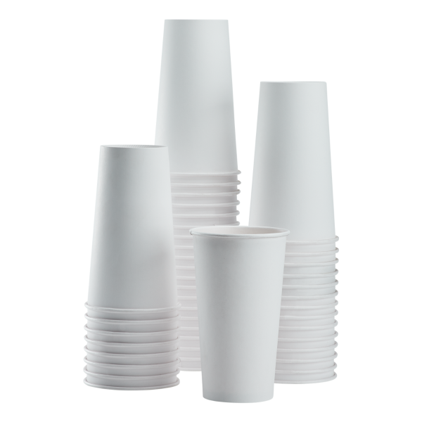 [600 ct] 20 oz Paper Coffee Cups | White | 90 mm