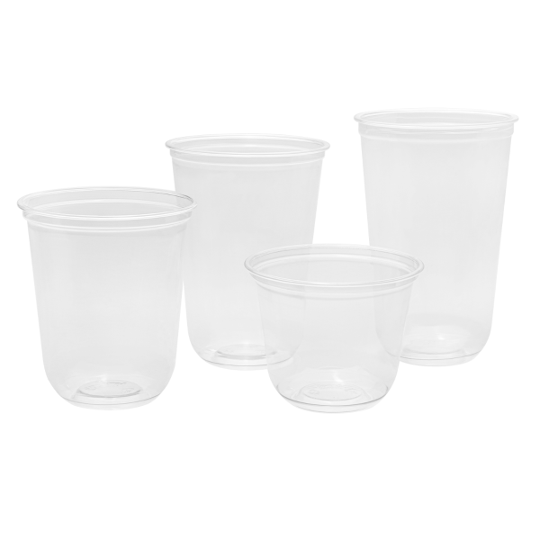 [1,000 ct] 12 oz Clear Plastic Cold Cups | PET | U-Shape | 98 mm