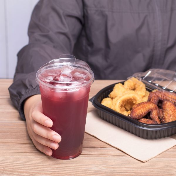 [1,000 ct] Strawless Sipper Lids | PET | 98 mm | Clear | With Flip Cap