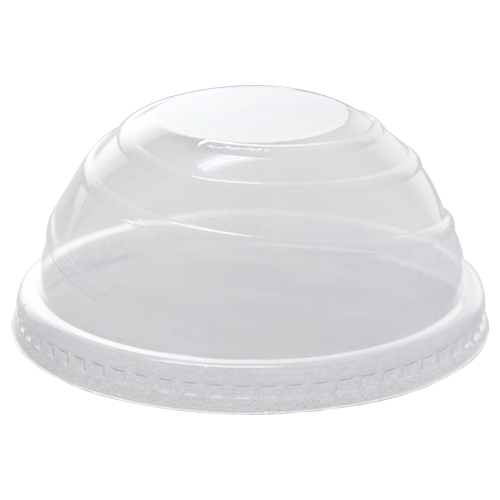 [1,000 ct] Plastic Dome Cup Lids | PET | No Hole | 90 mm