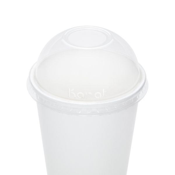 [1,000 ct] Plastic Dome Cup Lids | PET | 90 mm