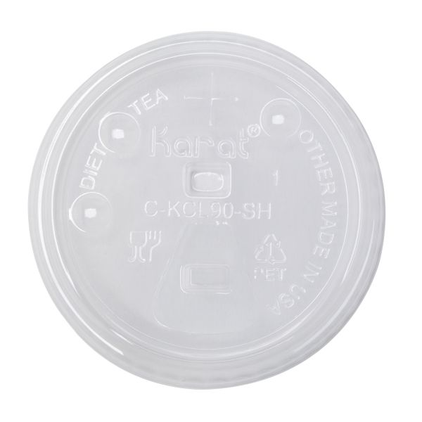 [1,000 ct] Strawless Sipper Lids | PET | 90 mm | Clear | With Flip Cap