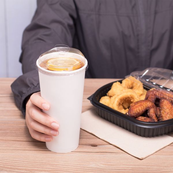 [1,000 ct] Strawless Sipper Lids | PET | 90 mm | Clear | With Flip Cap