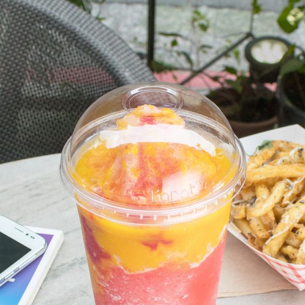 [500 ct] 32 oz Plastic Dome Cup Lids | PET | 107 mm