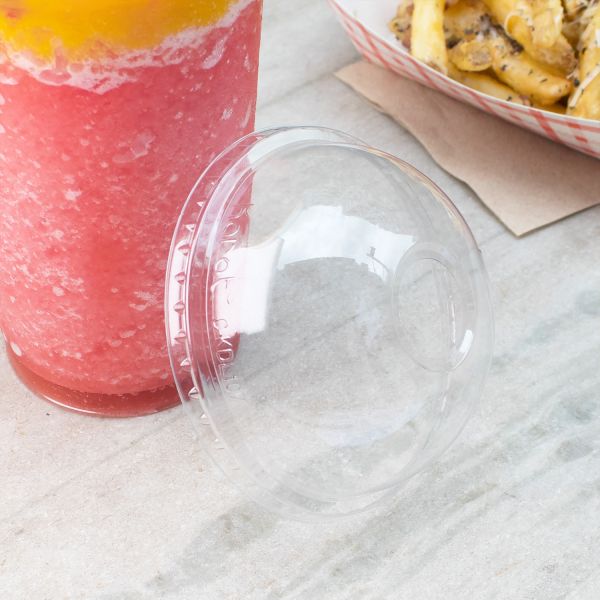 [500 ct] 32 oz Plastic Dome Cup Lids | PET | 107 mm