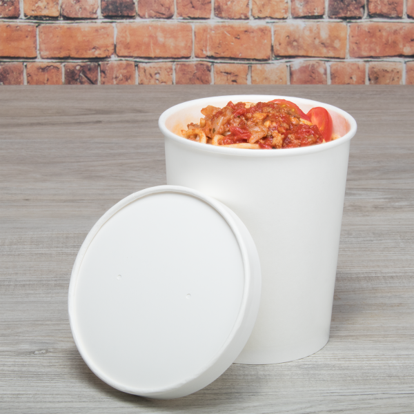 [500 ct] Paper Food Container Lids | 32 oz | 115 mm