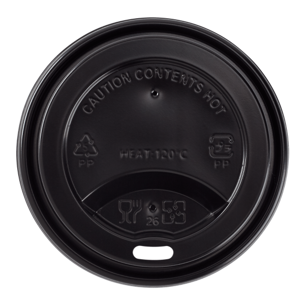 [1,000 ct] 8 oz Paper Coffee Cup Lids | 80 mm | PP | Black
