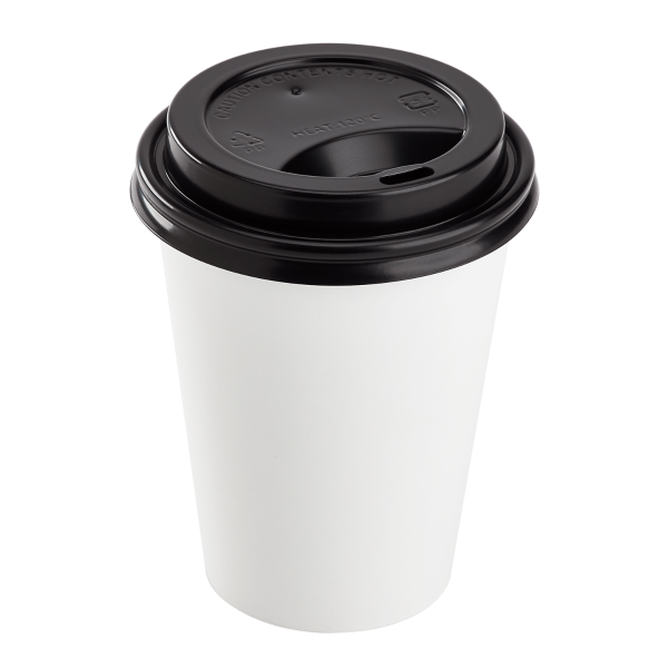 [1,000 ct] 8 oz Paper Coffee Cup Lids | 80 mm | PP | Black